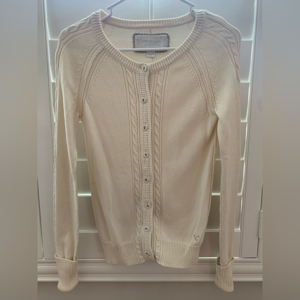 Cream American Eagle Cardigan